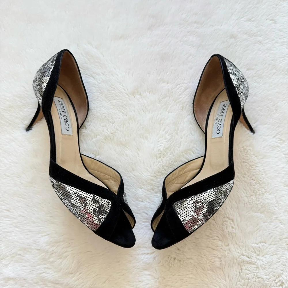 Jimmy Choo suede evening shoes women size 38 Authentic